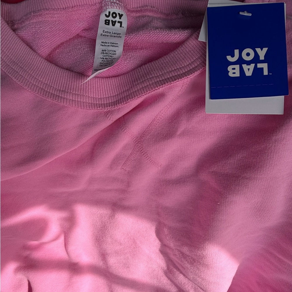 ♥️ Women's Valentine's Day Patchwork Crewneck Sweatshirt - JoyLab™ Pink M & XL - Picture 5 of 15